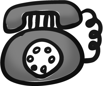 Free Hand Drawn Illustration of rotary dial phone
