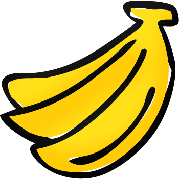 バナナの手描きフリーイラスト素材
