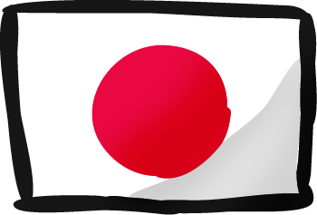 日本国旗 / 日の丸の手描きフリーイラスト素材