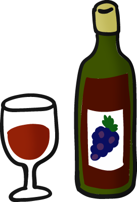 赤ワイン（グラスとボトル）